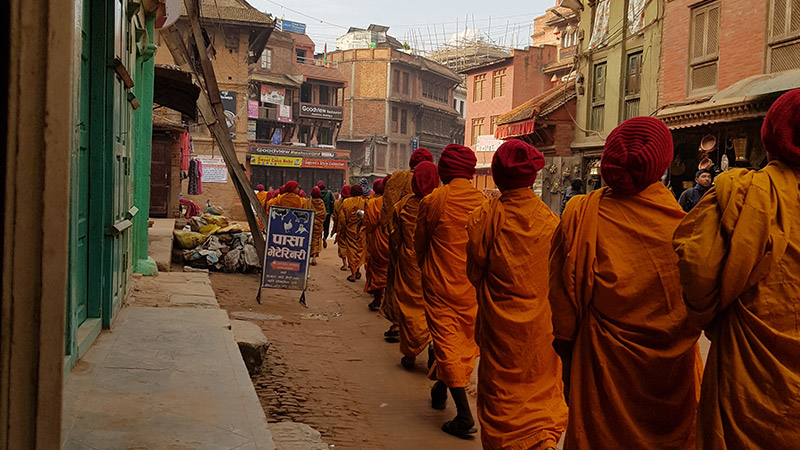 Mönche in Bhaktapur